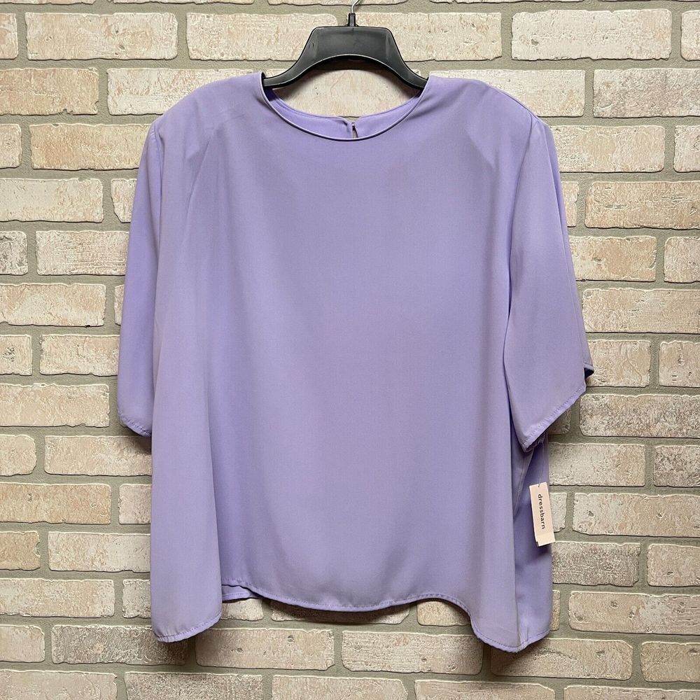 Periwinkle Blouse Womens‎ Size 22/24 Dressbarn Short Sleeve Keyhole Button Close